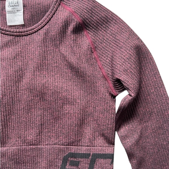 ECHT Apparel Arise SeriesCropped Top Long Sleeves + Ribbed Leggins Marron Small - Picture 5 of 12